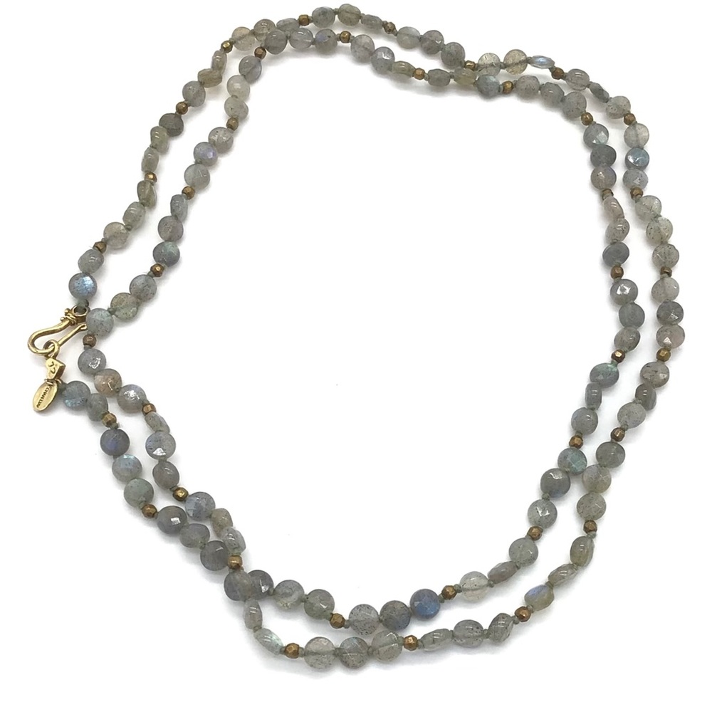 Chan Luu Green Beaded Necklace with Double-Strand Design